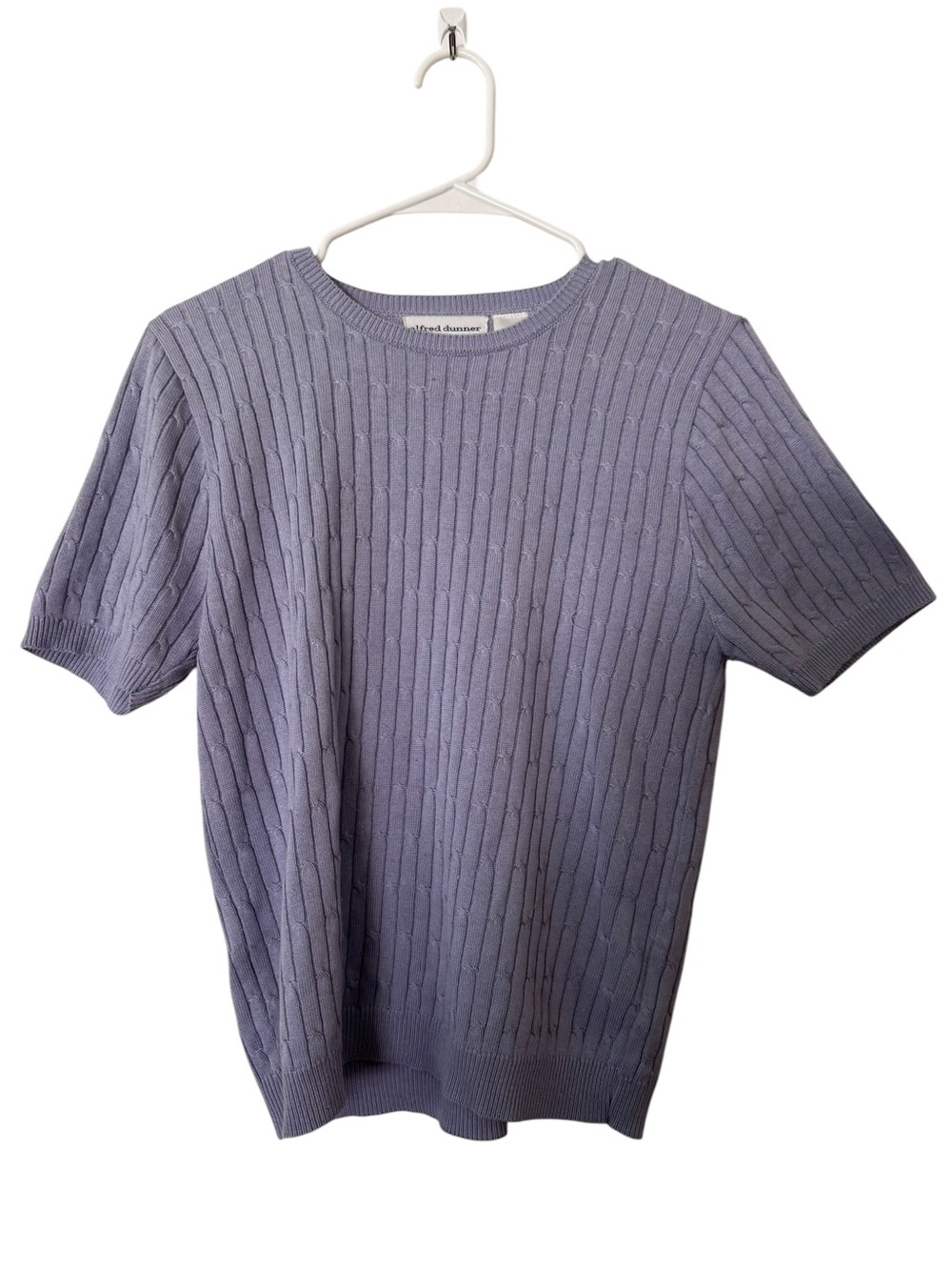 Women’s Petite Short-Sleeve Ribbed Knit Sweater - Lavender